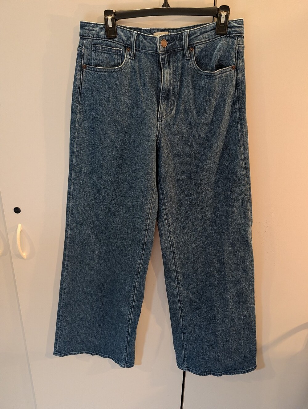 Oliver Logan Andrew High-Rise Extra Wide Leg Size 29 Straight Leg Jeans - Blue